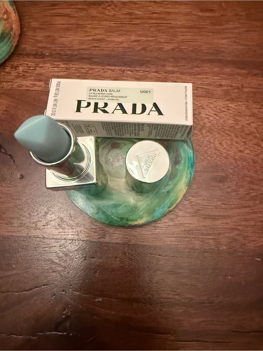 Prada Blue Lip Balm with Silver Tube